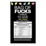 Bag Of Fucks I Have To Give - Bag of 25 - Fruit Flavoured Lollies - Bag of 25 Mini Packs