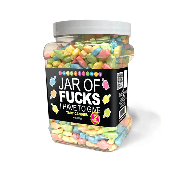 Jar of Fucks I Have To Give, 850 g tub packed with pastel tart candies