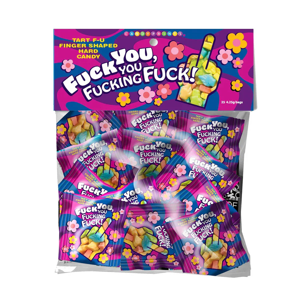 Little Genie F**k You Middle Finger Lollies, Bulk Bag of 25