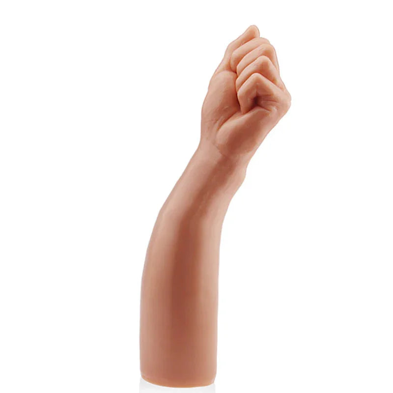 Bitch Fist dildo tilted forward, the fist angled toward the camera