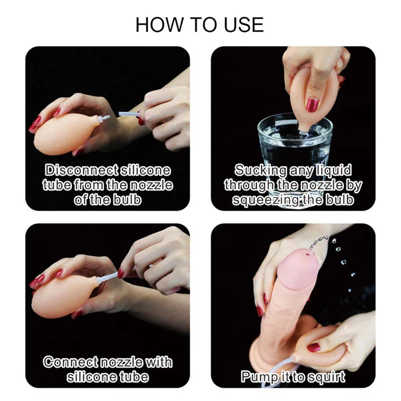 Cumming Softee instructions: detach the tube, draw liquid from a glass, reconnect and pump
