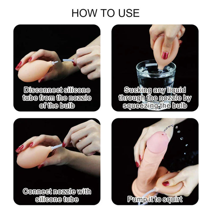 Cumming Softee instructions: detach the tube, draw liquid from a glass, reconnect and pump