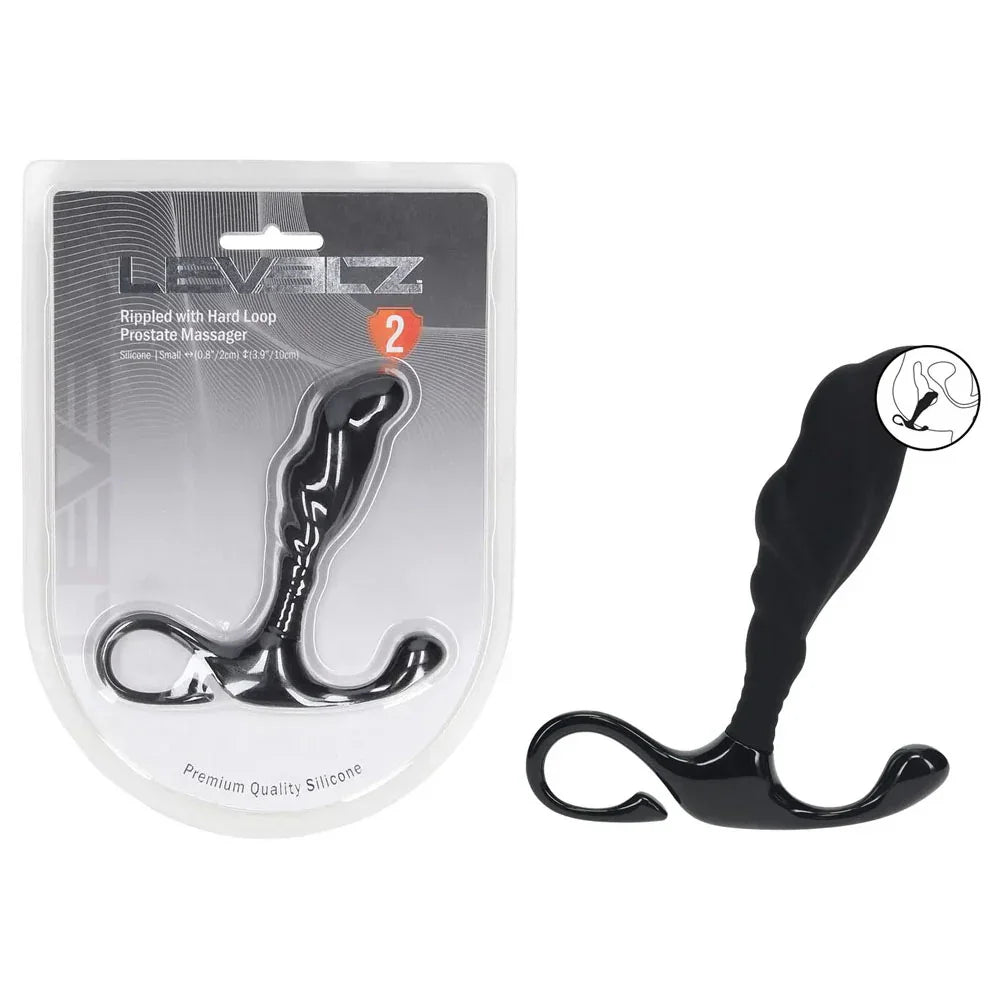 Shots Toys LEVELZ Rippled Prostate Massager Small, Black
