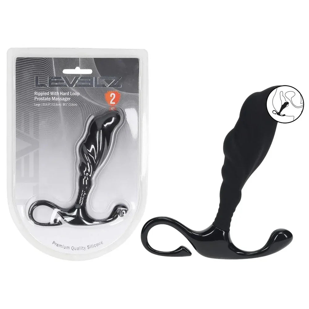 Shots Toys LEVELZ Rippled Prostate Massager Large, Black