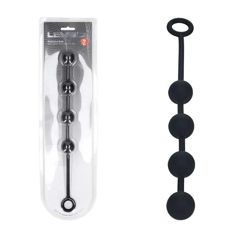 Shots Toys LEVELZ Round Silicone Anal Balls Medium 20mm, Black