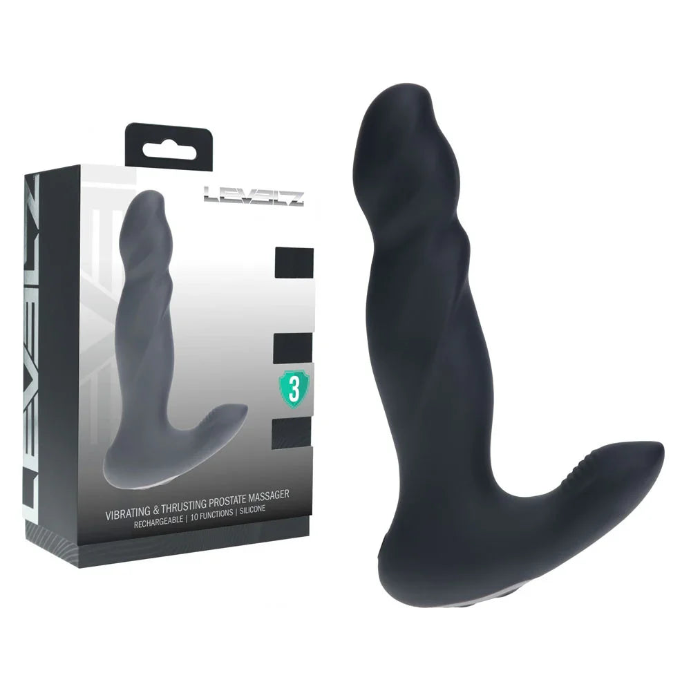 Shots Toys LEVELZ Thrusting Silicone Prostate Massager, Black