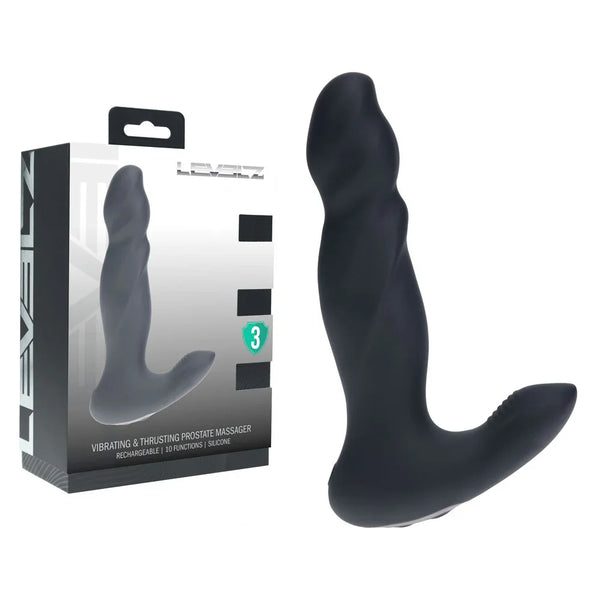 Shots Toys LEVELZ Thrusting Silicone Prostate Massager, Black