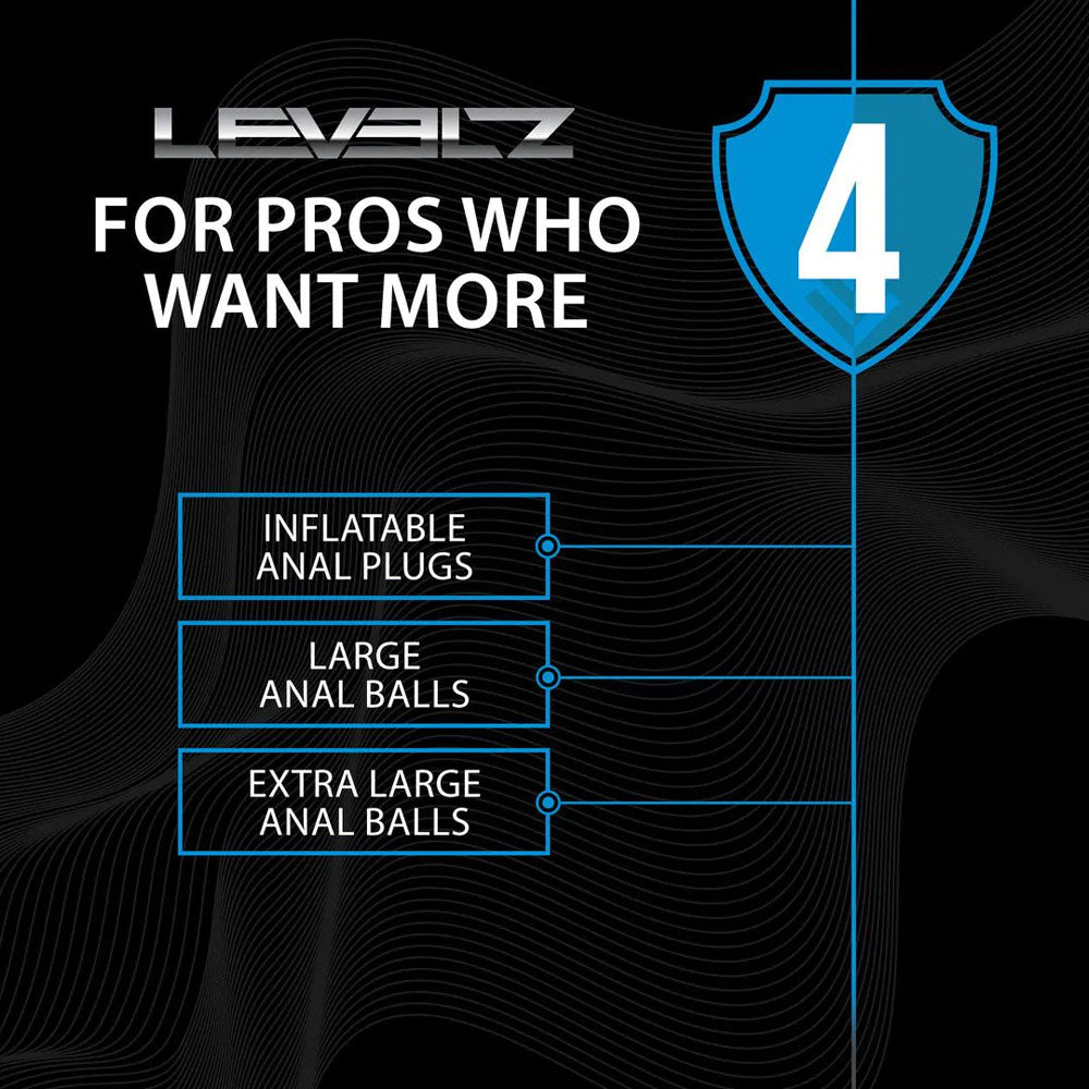 LEVELZ Ribbed Inflatable Anal Plug - Black Inflatable Butt Plug