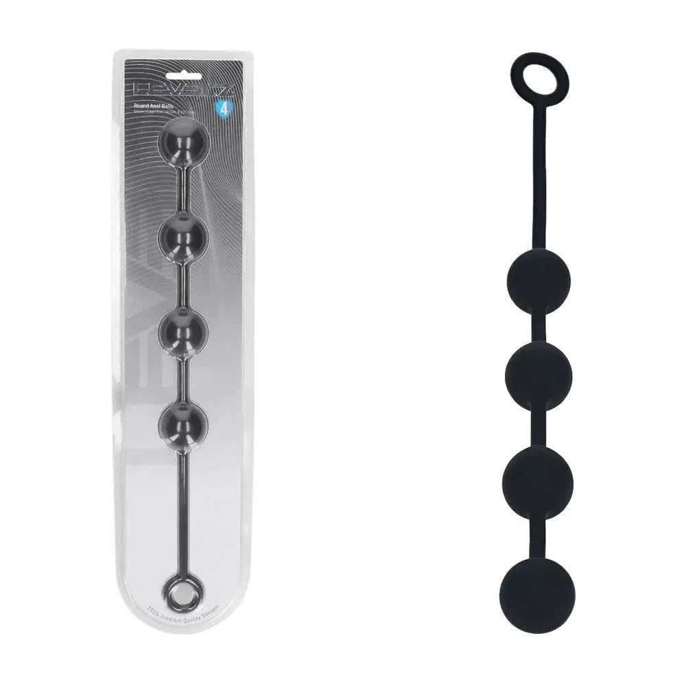 Shots Toys LEVELZ Round Silicone Anal Balls Large 40mm, Black
