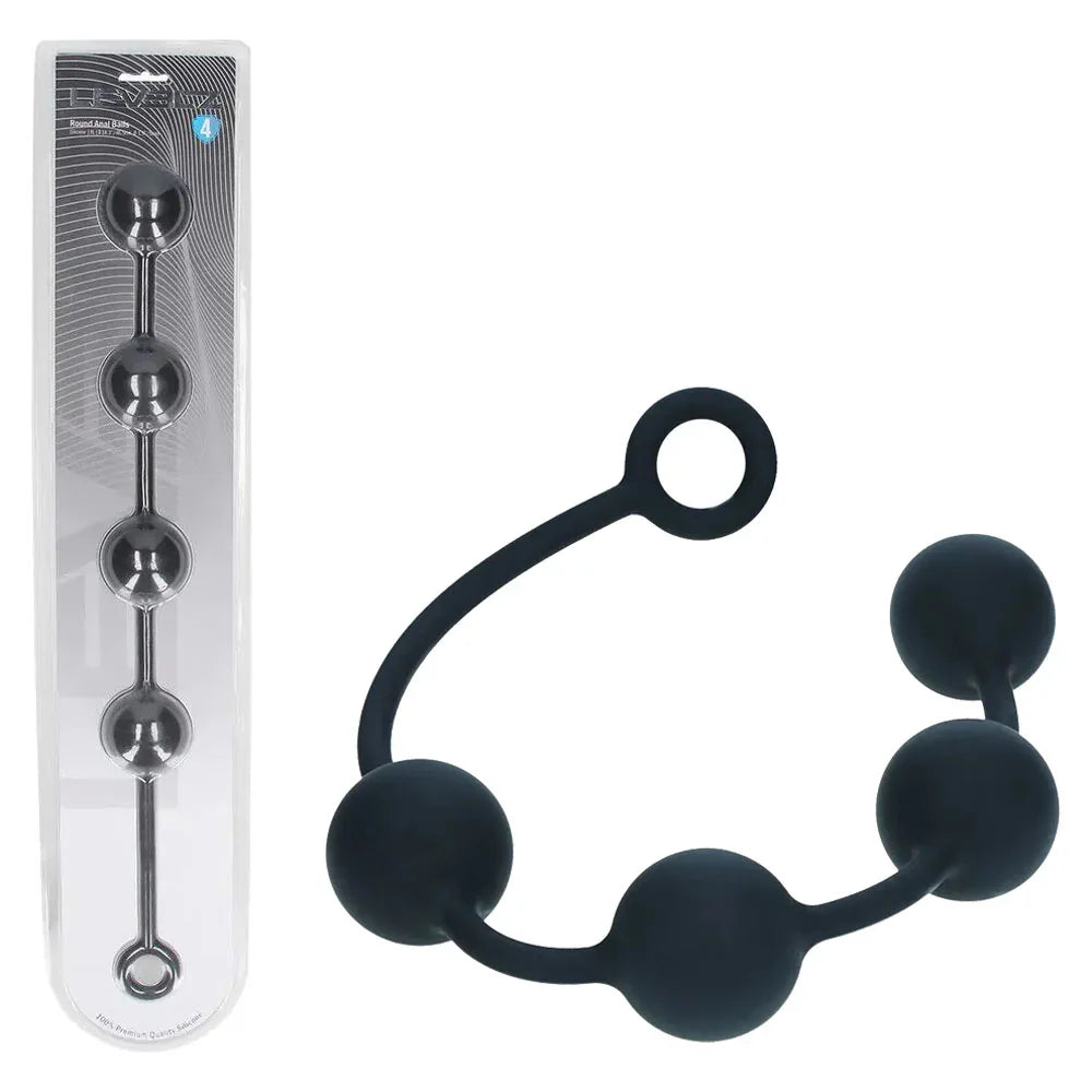 Shots Toys LEVELZ Round Silicone Anal Balls XL 50mm, Black