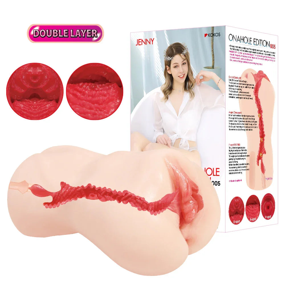 Kokos Jenny Onahole 005 Dual Layer Vagina Stroker, Flesh