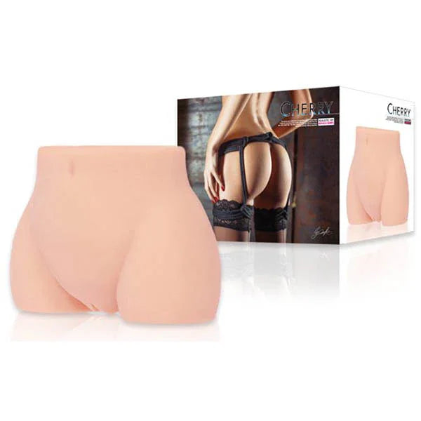 Kokos Real Hip Cherry torso masturbator in Flesh, moulded hips beside its Cherry box