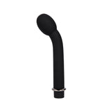 The Maia PRESTON is a 17.8 cm black silicone G-Spot vibrator with a rounded head and smooth surface, featuring an ergonomic curvature and a wider metallic base for magnetic USB charging against a plain white background.