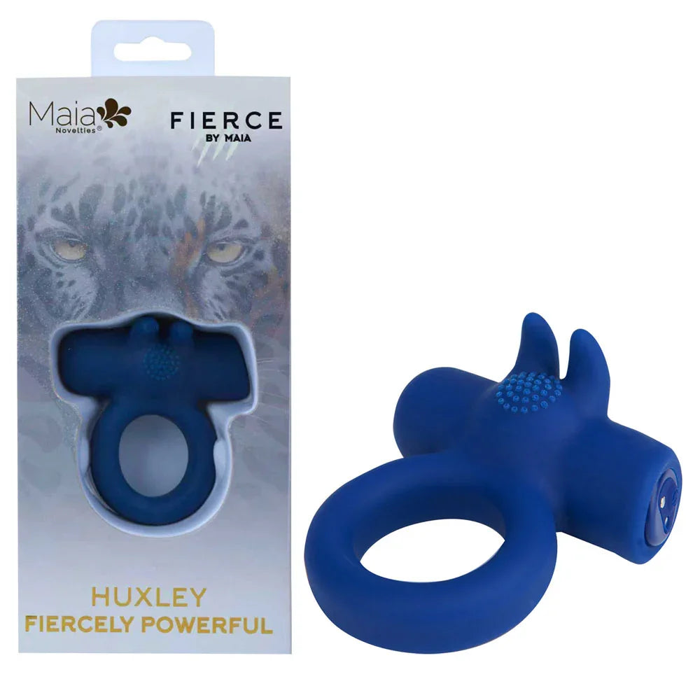 Maia Toys Maia Huxley Strong Vibrating Cock Ring, Blue