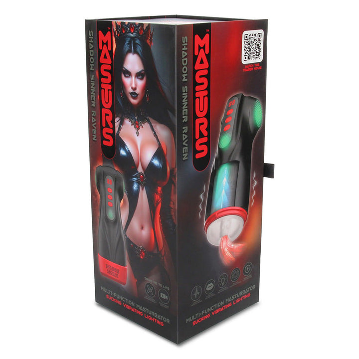 MASTURS Raven Auto Stroker, front of the Shadow Sinner Raven retail box