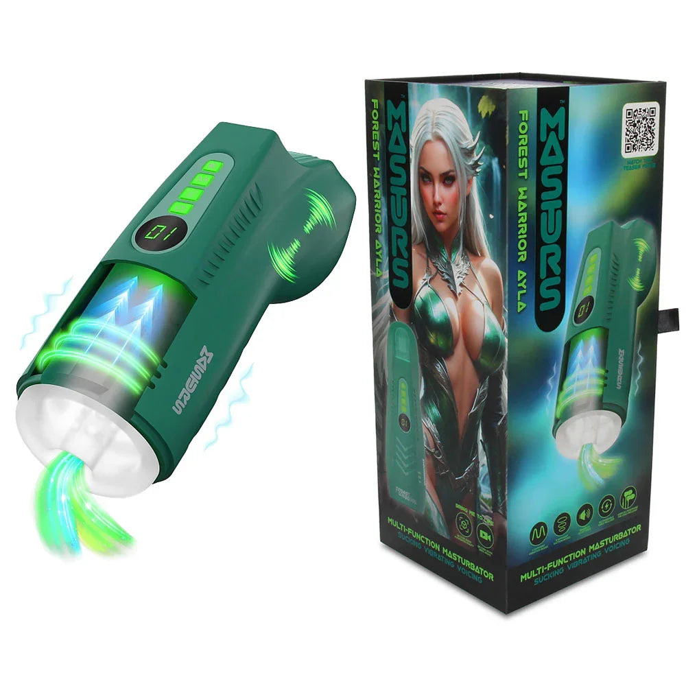 Shots Toys MASTURS Ayla AR Sucking Vibrating Talking Auto Stroker