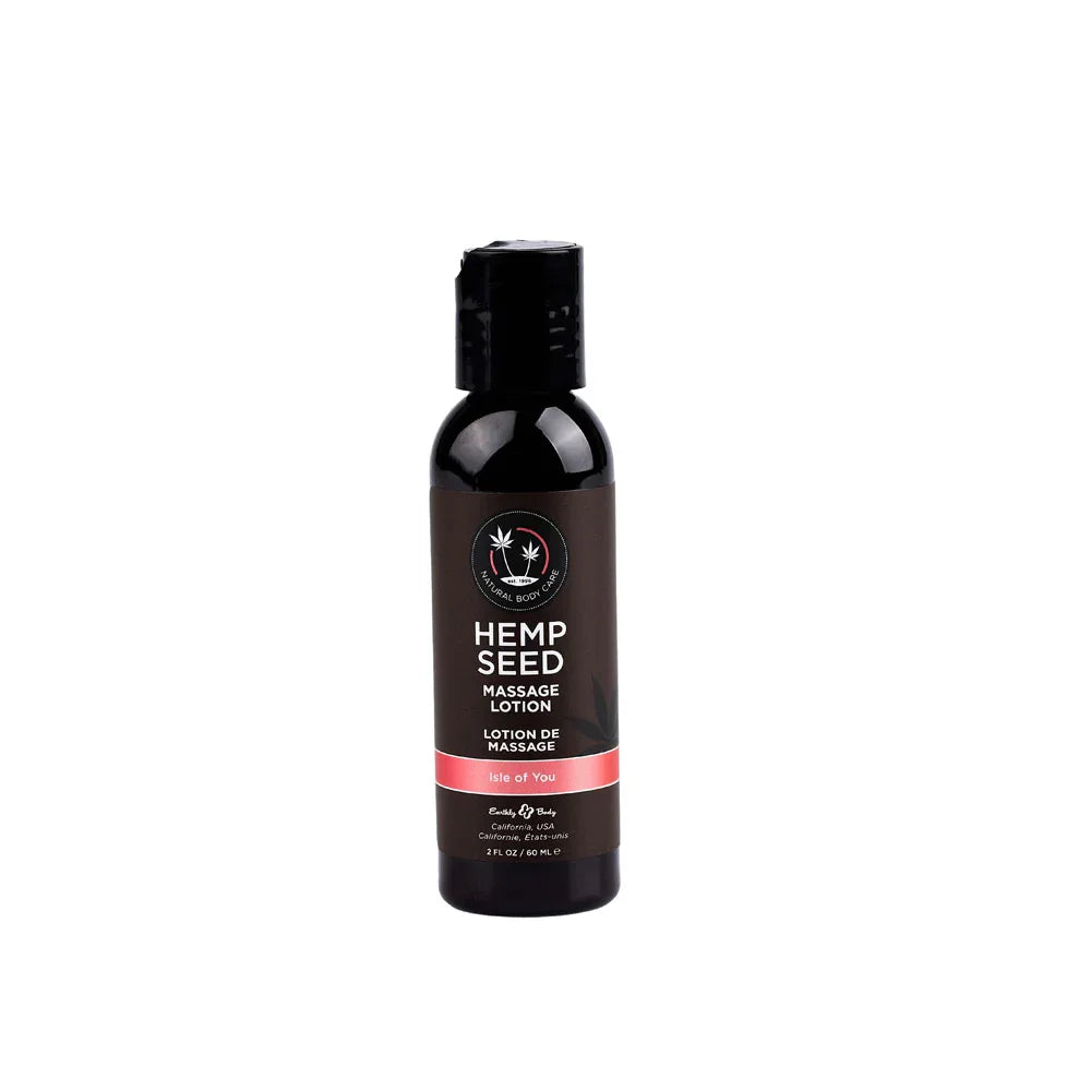 Hemp Seed Massage Lotion 60 ml small bottle, Isle of You label, front view