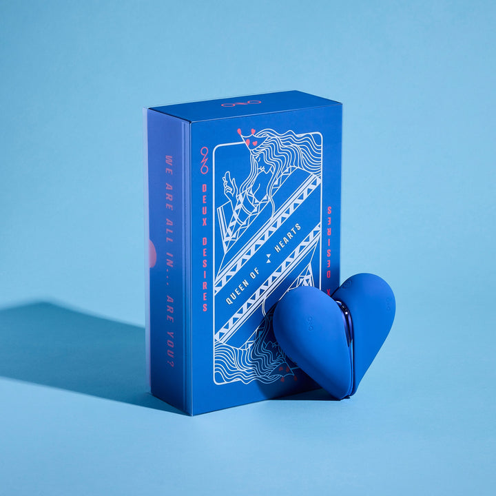 Deux Desires Queen of Hearts shown with its playing-card style packaging