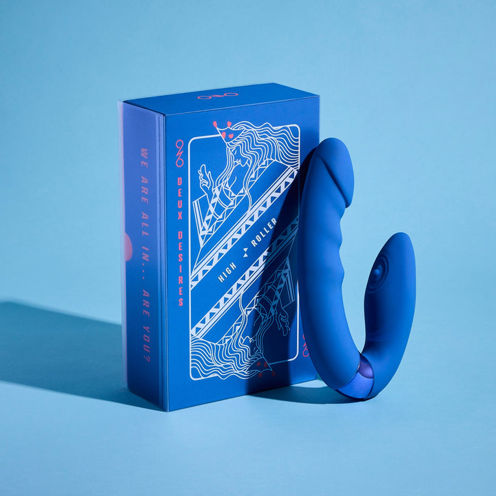 Deux Desires High Roller shown with its playing-card style packaging