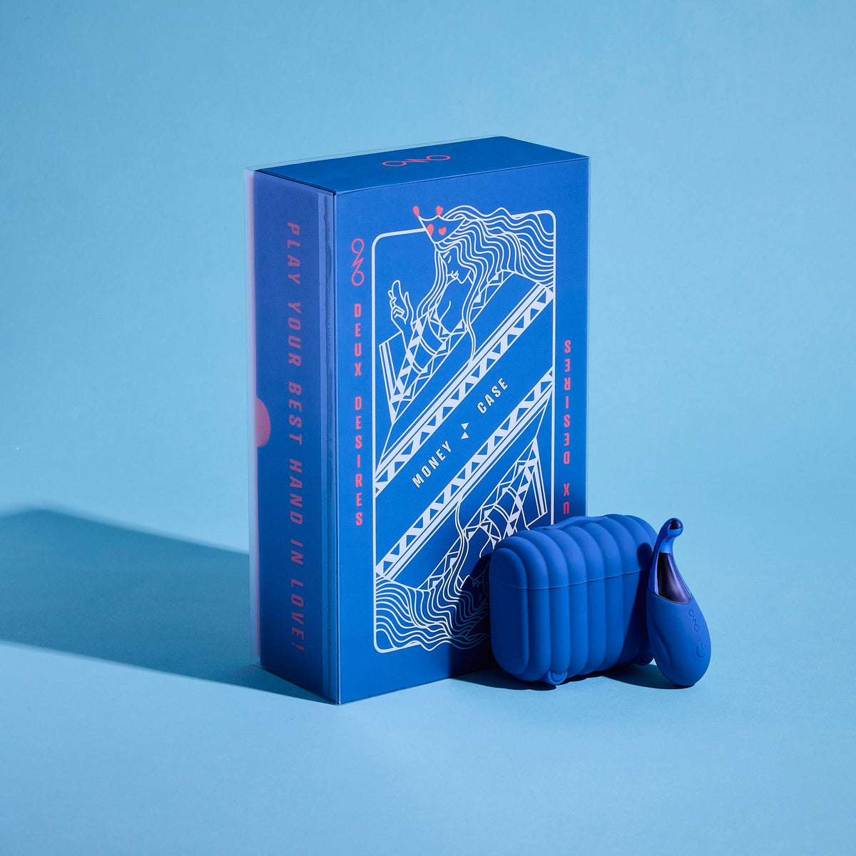 Deux Desires Money Case shown with its packaging