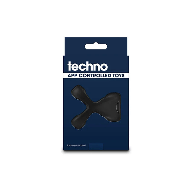 Techno Strobe retail box reverse, showing the ring laid flat and instructions note