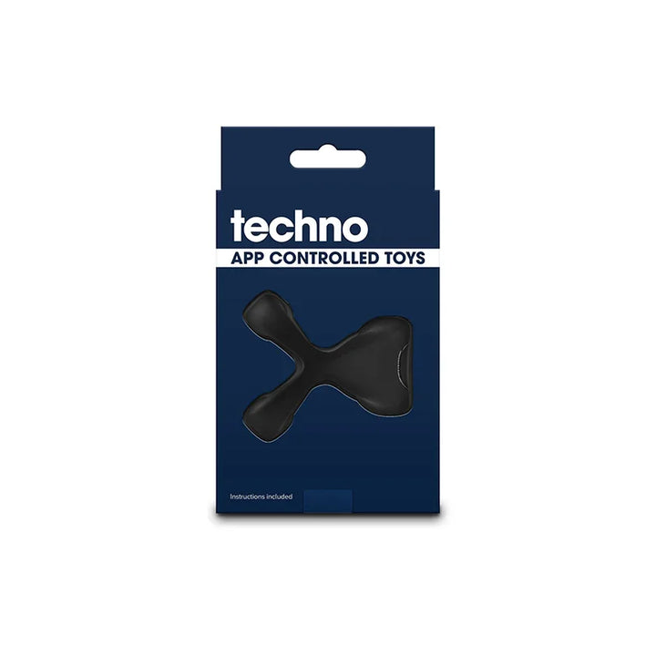 Techno Strobe retail box reverse, showing the ring laid flat and instructions note