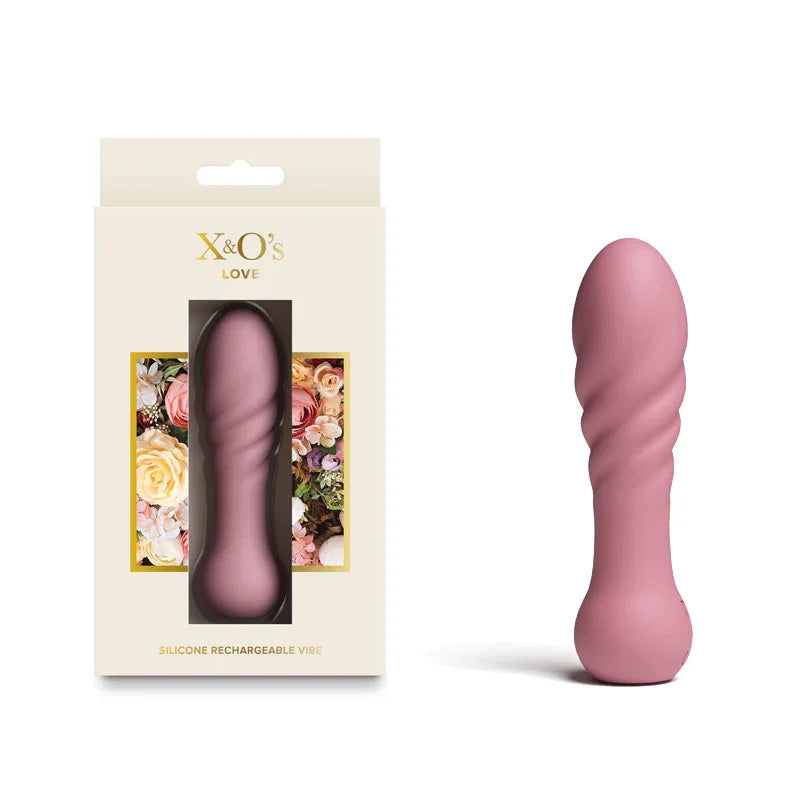 NS Novelties X & O's Love Rechargeable Bullet, Dusty Rose