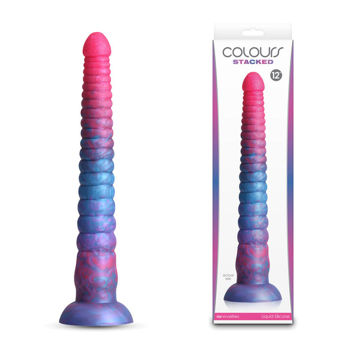 Colours Stacked - 12'' Dildo - Pink/Blue - Pink/Blue 30.6 cm Fantasy Dildo