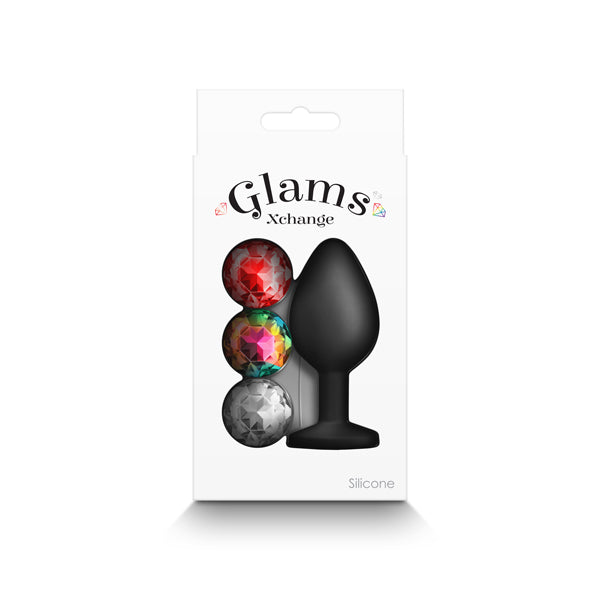 Buy Glams Xchange Round - Medium - Black Medium Butt Plug with Interchangeable Round Gems at NZ’s Mega Adult Toys Store. Discover premium sex toys with discreet shipping at the best price in NZ