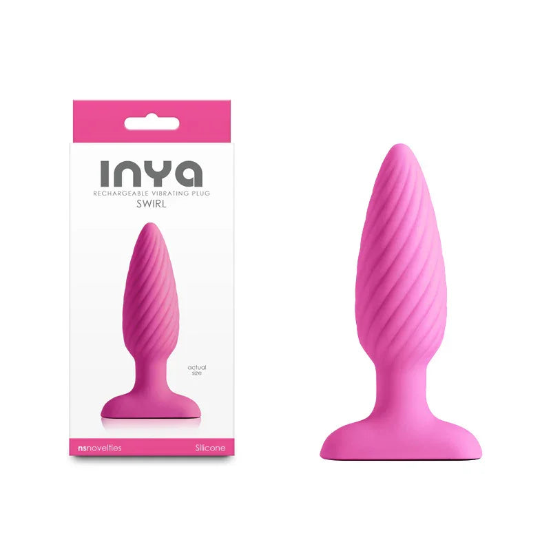NS Novelties INYA Swirl Vibrating Butt Plug, Pink