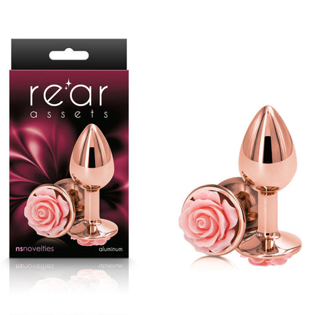 Buy Rear Assets Rose - Small - Rose Gold 7.6 cm Metal Butt Plug with Pink Rose Base at NZ’s Mega Adult Toys Store. Discover premium sex toys with discreet shipping at the best price in NZ