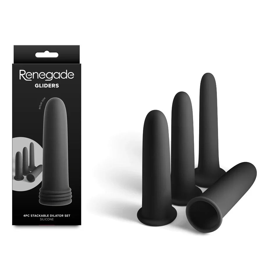 NS Novelties Renegade Gliders Anal Dilator Set of 4, Black