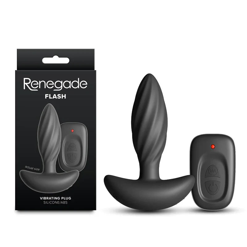 NS Novelties Renegade Flash Vibrating Butt Plug, Black