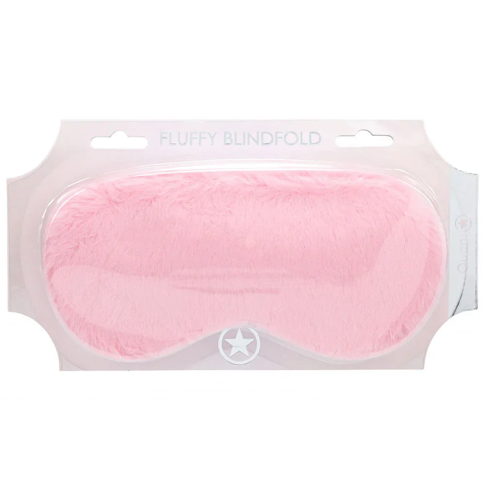 Shots Toys OUCH! Fluffy Blindfold Eye Mask, Powder Pink