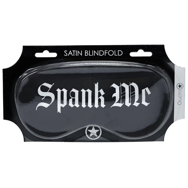 Shots Toys OUCH! Printed Satin Eye Mask Spank Me, Black