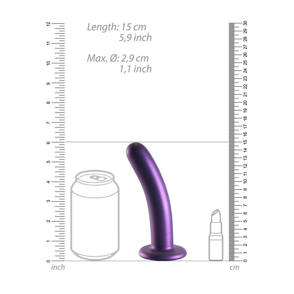OUCH! Smooth Silicone G-Spot Dildo - 6'' / 14.5 cm - Metallic Purple 14.5 cm Dildo