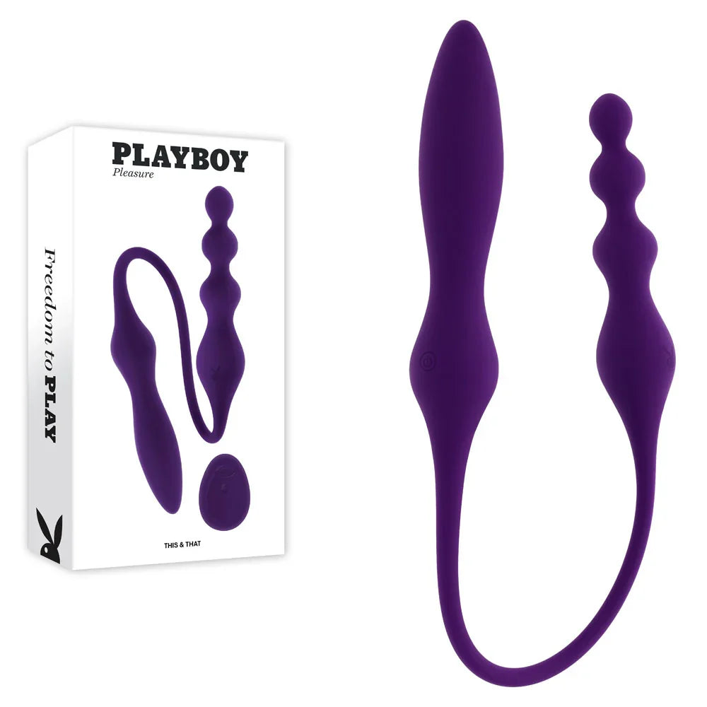 Playboy Pleasure This & That Flexible Dual-Ended Vibrator, Purple