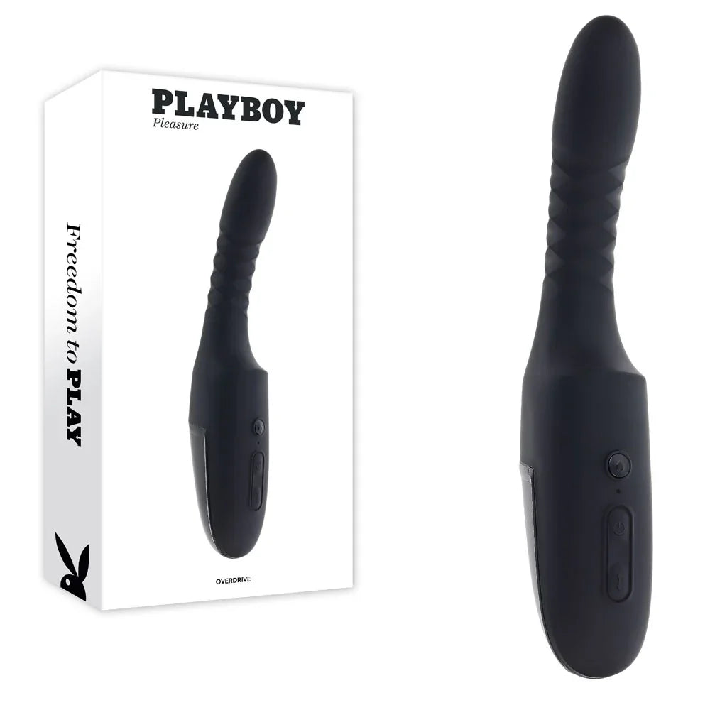 Playboy Pleasure Overdrive Thrusting Vibrator, Black