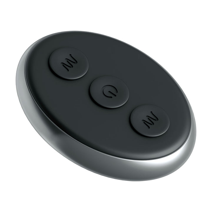 Black oval remote for the Ass-Gasm intiMotion with three control buttons