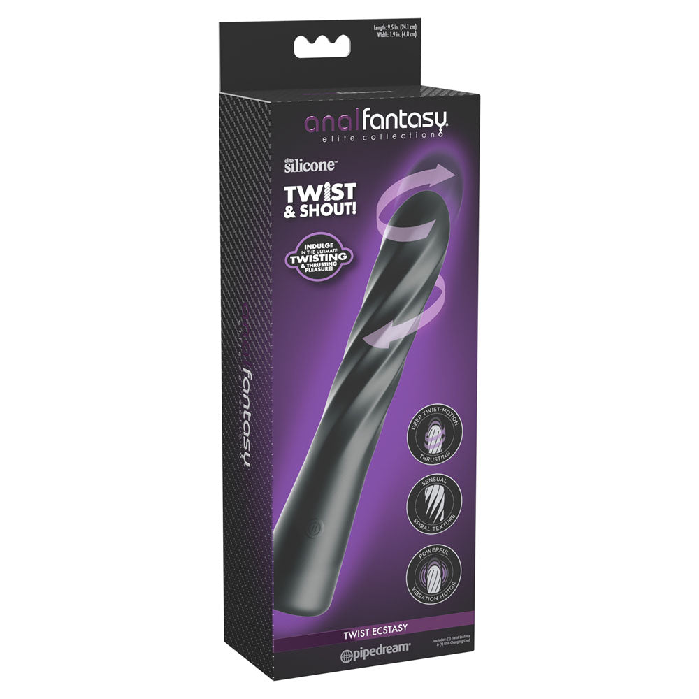 Anal Fantasy Elite Twist Ecstasy retail box front, purple with the twisting feature badge