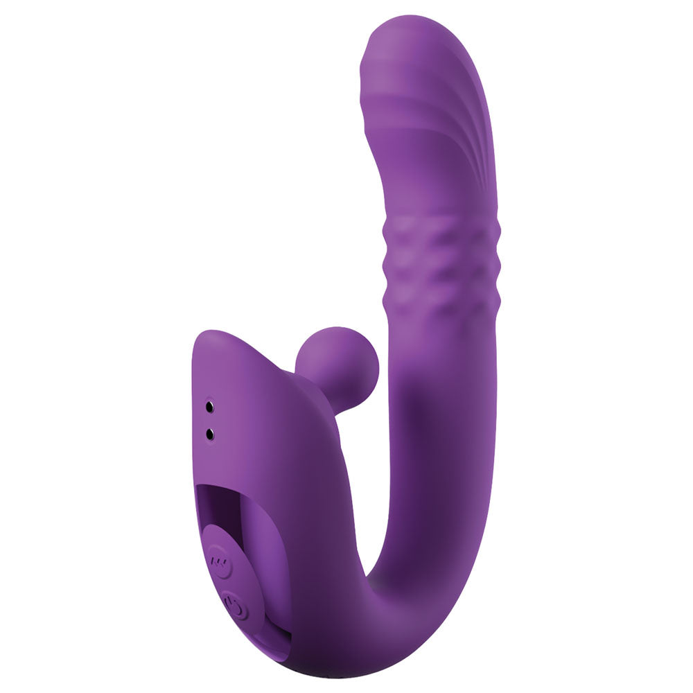Harmoni Pro in Purple standing alone, hooked shape with the control panel on the handle