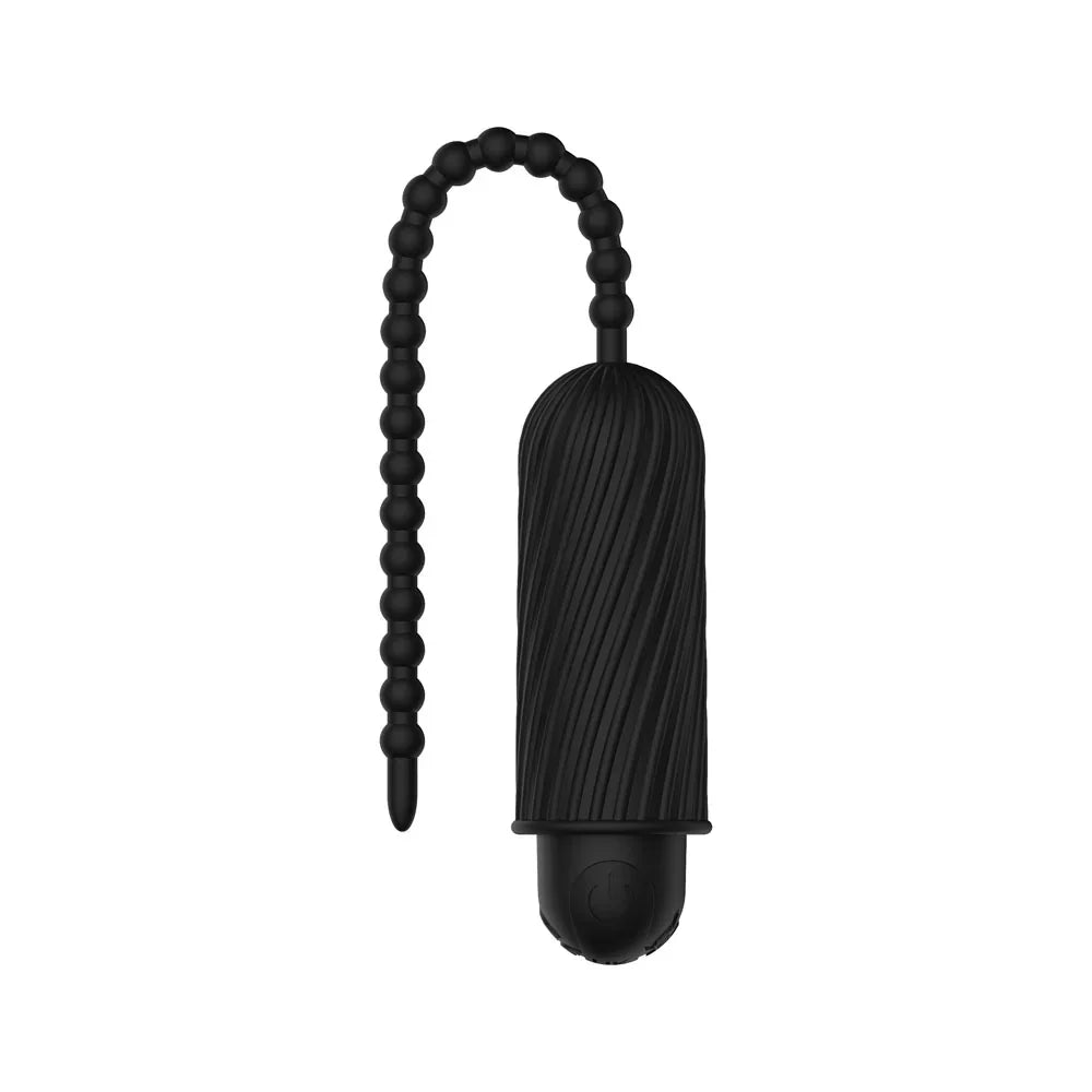 Passion Play Vibrating Silicone Urethral Sound, Black