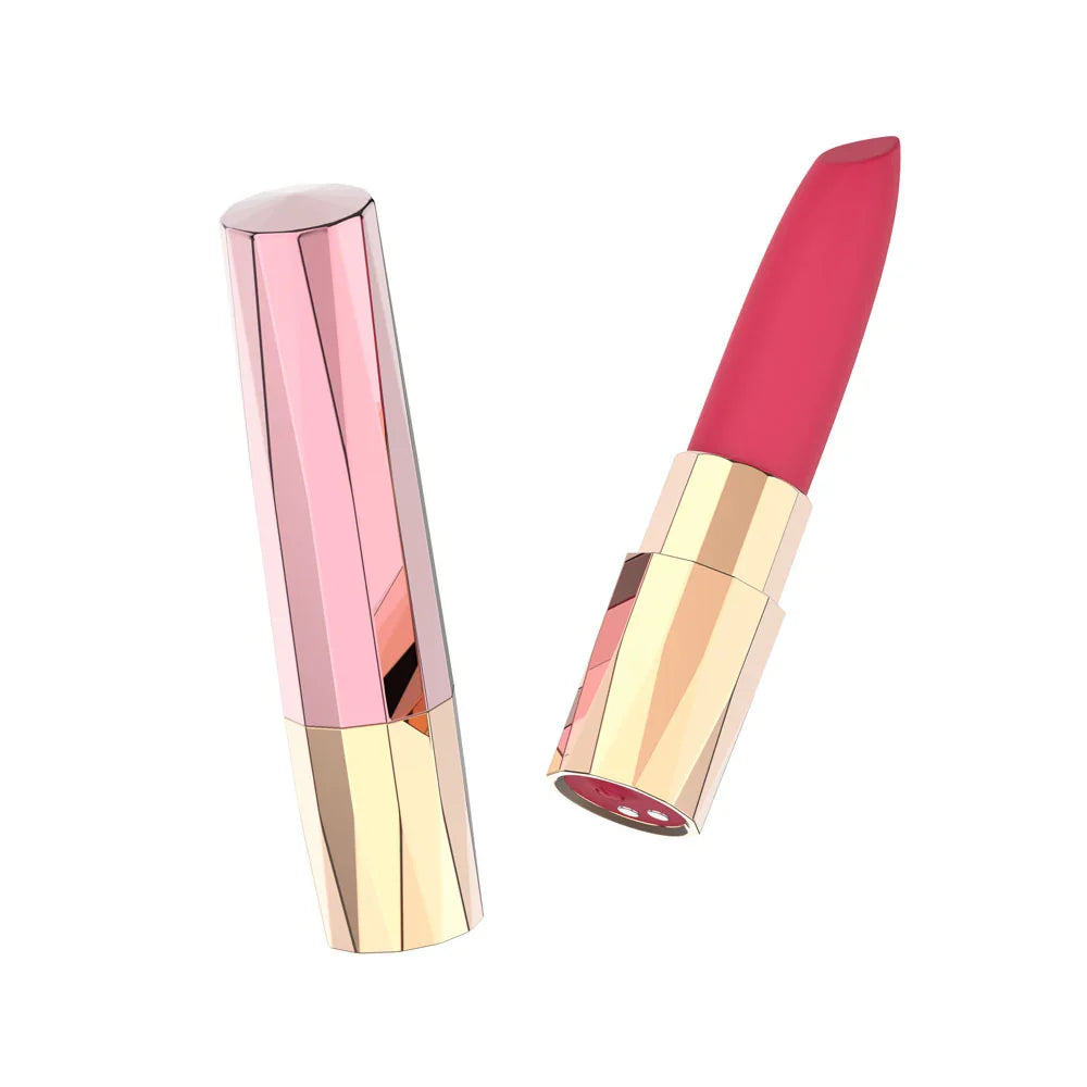 Passion Play Rechargeable Lipstick Bullet Vibrator 9.6cm, Pink/Gold