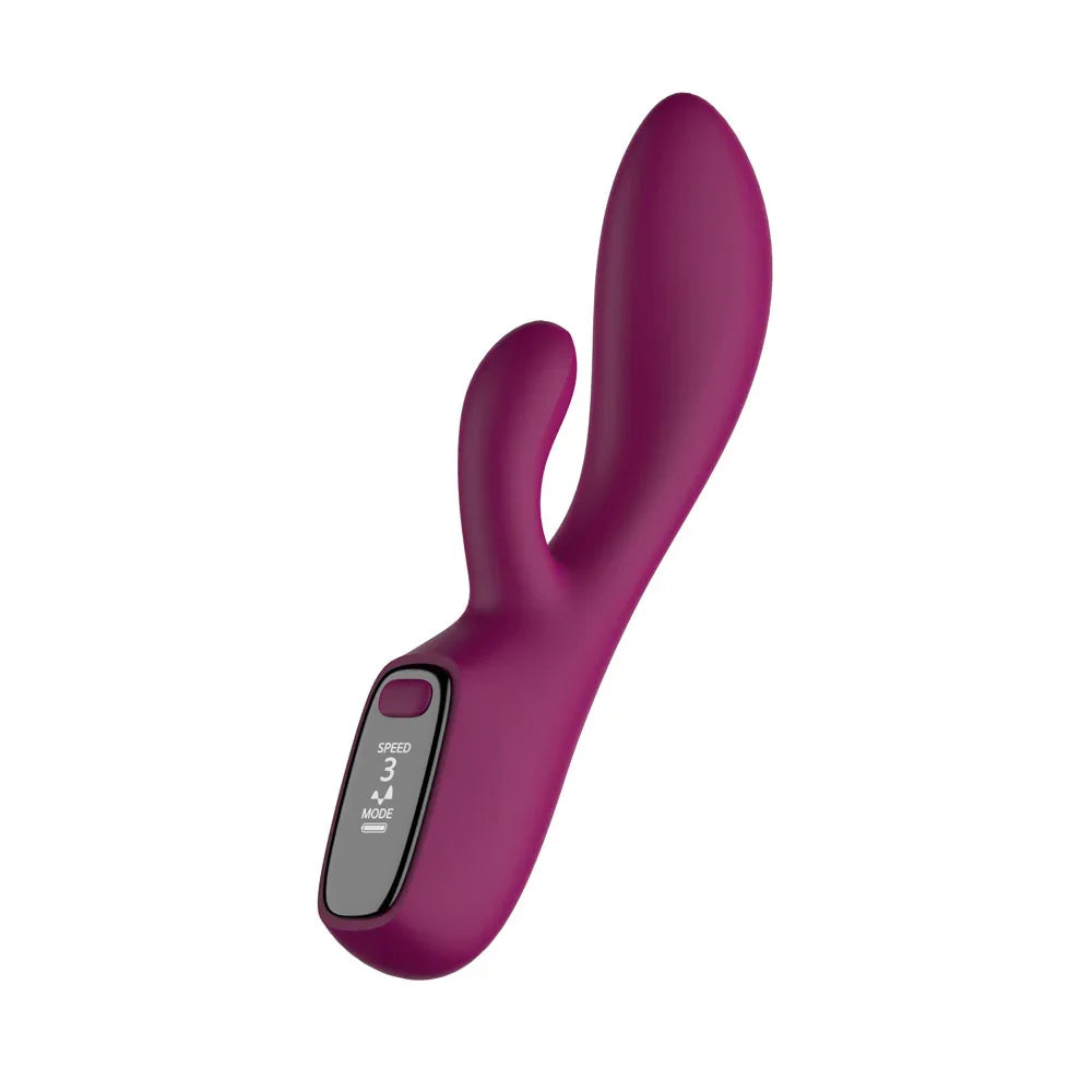 Passion Play Rabbit Vibrator with LED Screen 19.2cm, Purple