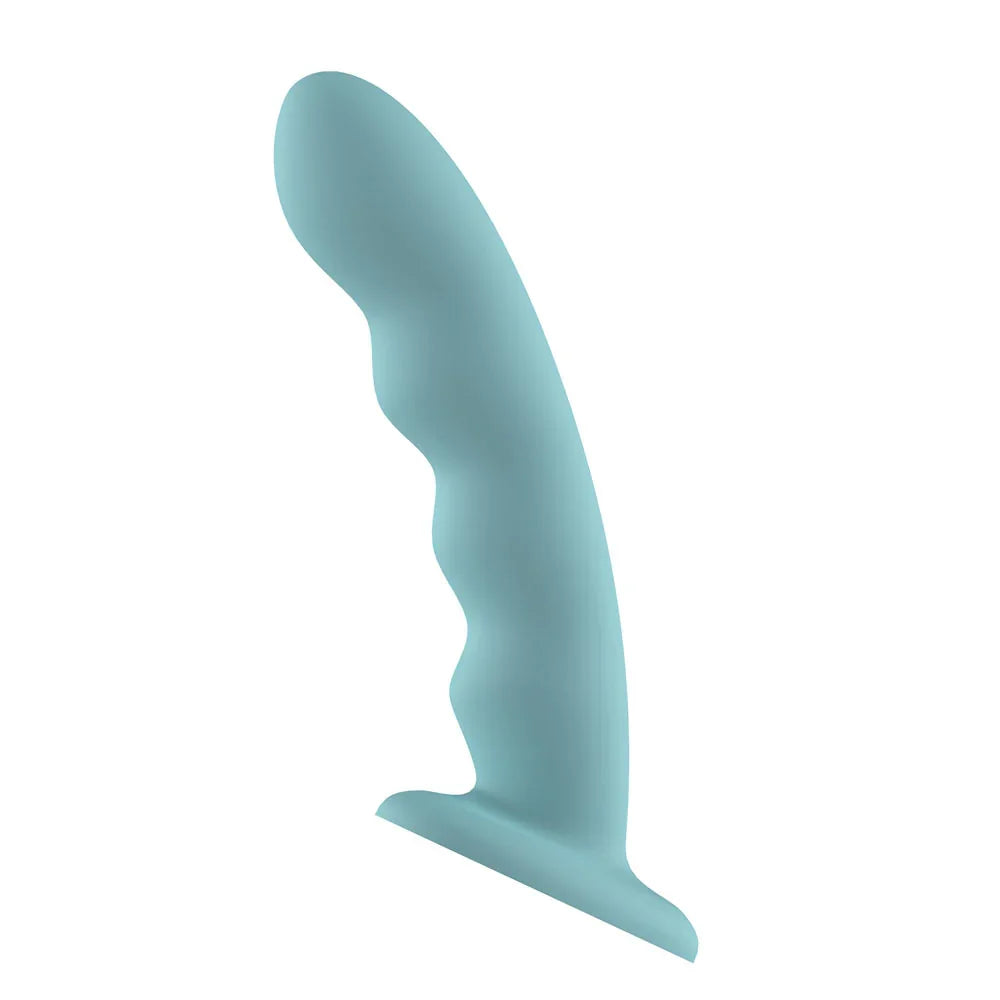 Passion Play Liquid Silicone Wavy Dildo 20.9cm, Blue