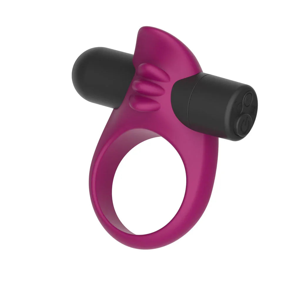 Passion Play Silicone Vibrating Cock Ring, Purple