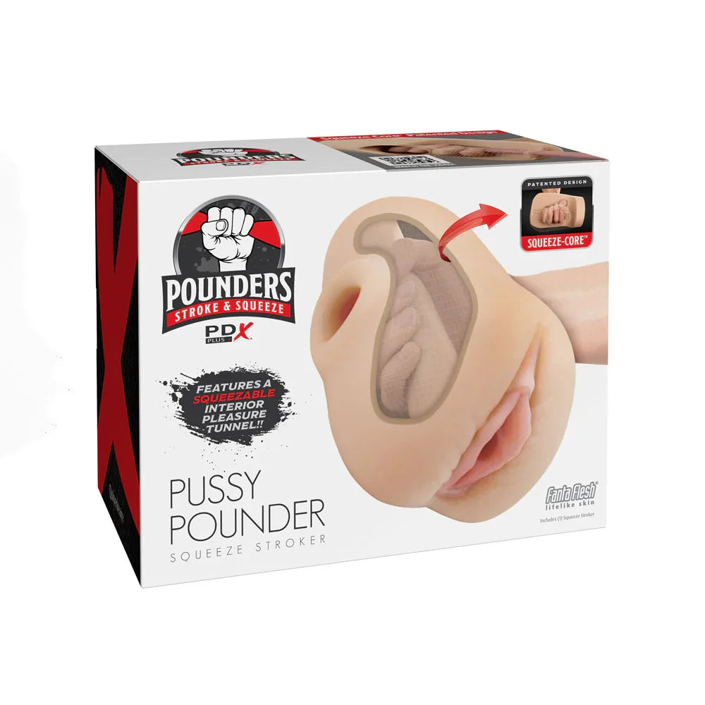 Pipedream PDX Plus Pussy Pounder Squeeze Vagina Stroker, Flesh