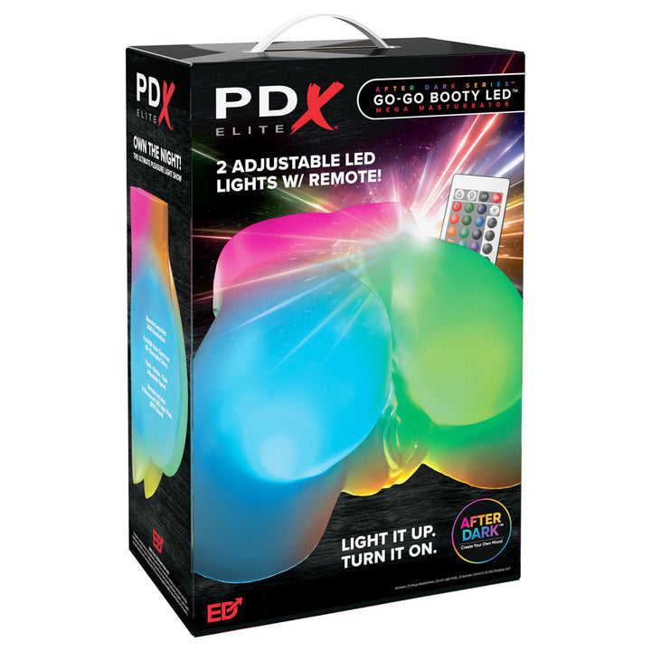 PDX Elite Go-Go Booty LED retail box, two adjustable LED lights with remote