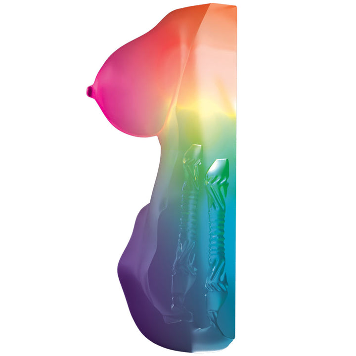 Side profile of the illuminated Go-Go Bator torso showing the internal canal