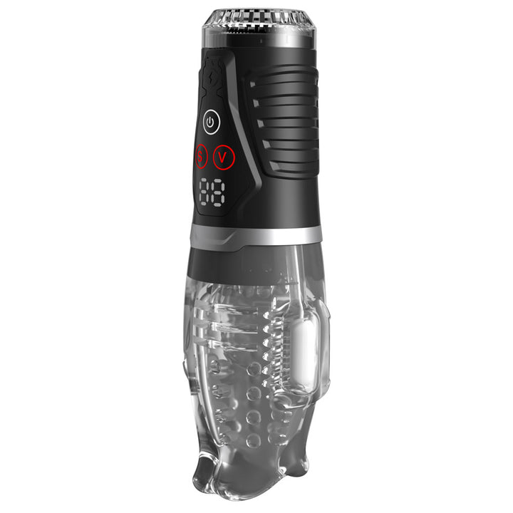 Ultra Milker Pro at an angle, showing the full body and the grooved black grip
